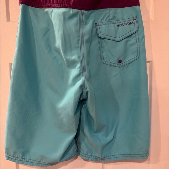 Volcom Pure Function Board Shorts Mens 26 Light Blue Swim Trunks Beach Ocean R12 - Picture 5 of 16